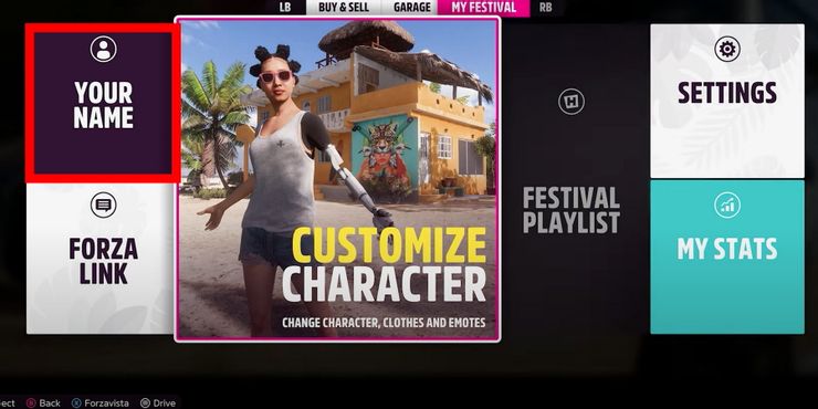 Forza Horizon 5 : Changer de pseudo