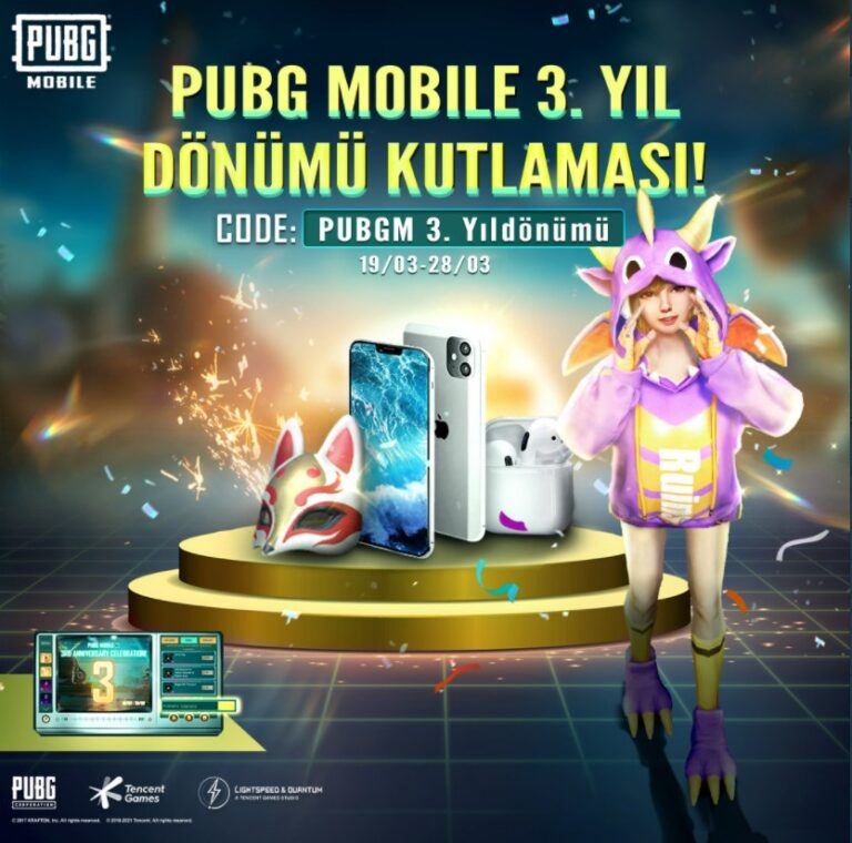 Codes du 3e anniversaire de PUBG Mobile
